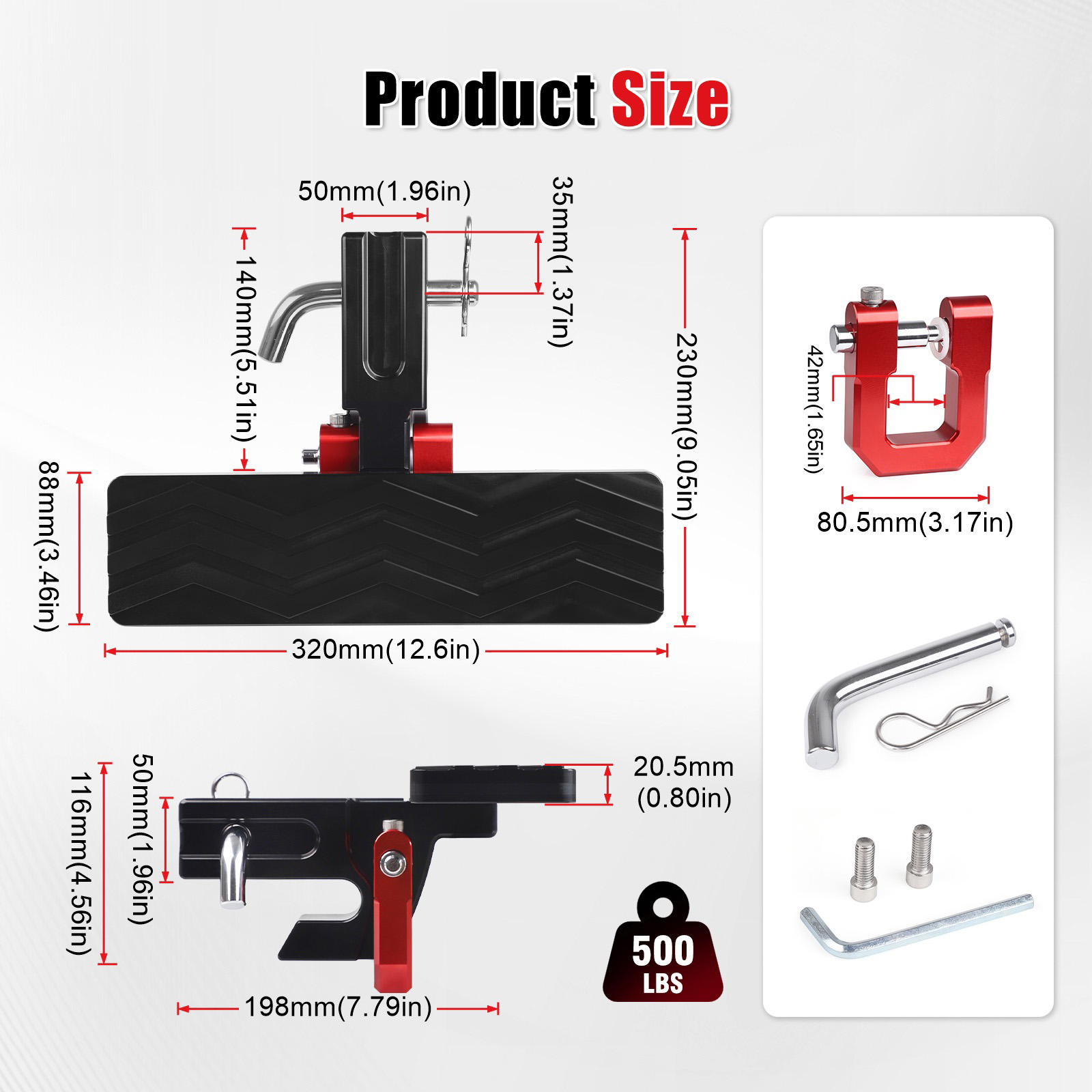 D Ring Shackle 3/4 - 범퍼 스텝 히치 슬라이더, 3/4인치 D-링