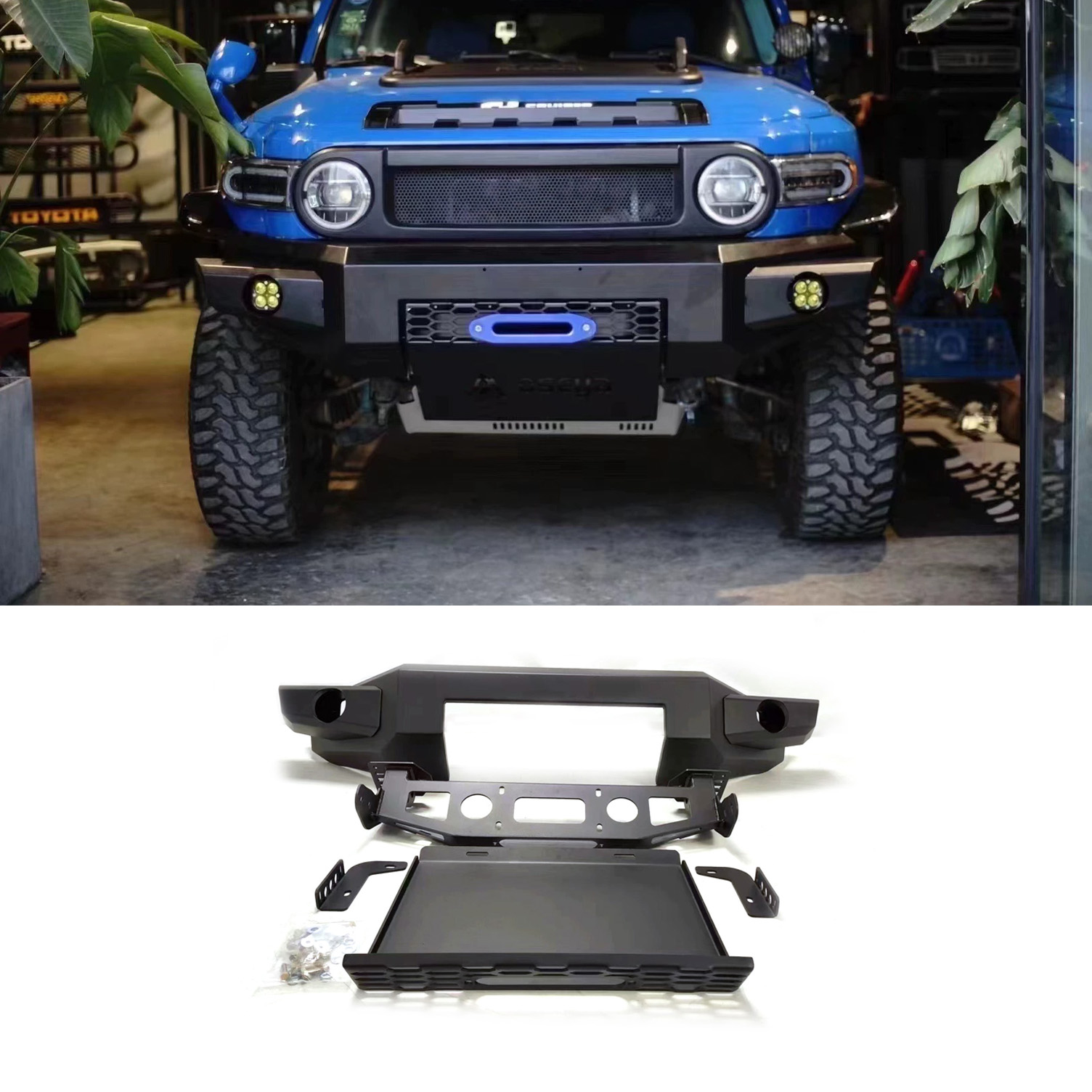 텍스처드 블랙 프론트 범퍼(윈치 마운트 포함, 스키드  - Winch Bumper Mount Plate 리뷰 및 가격